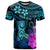 Custom Polynesian Guam T Shirt With Latte Stone Happy Liberation Day LT9 Blue - Polynesian Pride