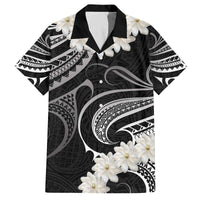 White Sunday Tokelau Gardenia Thunbergia Family Matching Off Shoulder Short Dress and Hawaiian Shirt Fakamalo Atu Kia Te Koutou Uma