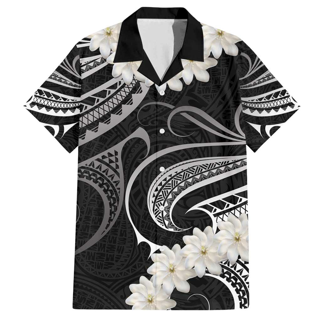 White Sunday Tokelau Gardenia Thunbergia Family Matching Tank Maxi Dress and Hawaiian Shirt Fakamalo Atu Kia Te Koutou Uma
