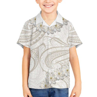 Tokelau Gardenia Thunbergia Family Matching Long Sleeve Bodycon Dress and Hawaiian Shirt Black Polynesian Art Vibe