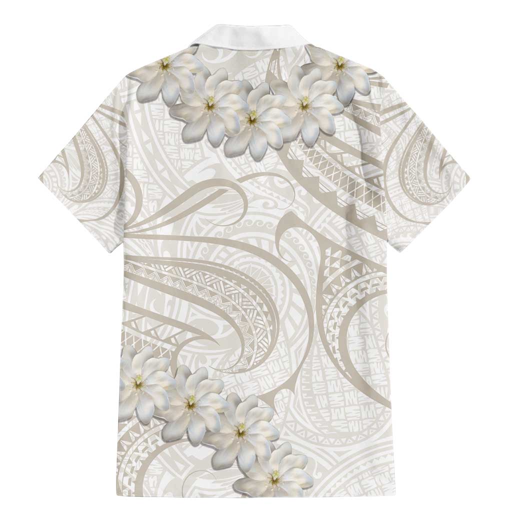 Tokelau Gardenia Thunbergia Family Matching Mermaid Dress and Hawaiian Shirt Black Polynesian Art Vibe