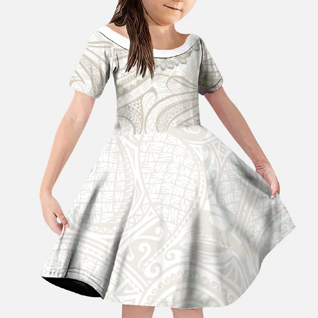 Tokelau Gardenia Thunbergia Family Matching Off Shoulder Maxi Dress and Hawaiian Shirt Black Polynesian Art Vibe