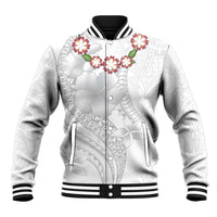 Manuia le Aso Sa o Tamaiti Tonga Baseball Jacket White Sunday Heilala Lei LT9 Unisex White - Polynesian Pride