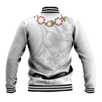 Manuia le Aso Sa o Tamaiti Tonga Baseball Jacket White Sunday Heilala Lei LT9 - Polynesian Pride