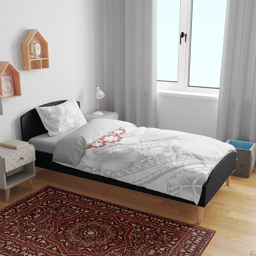 Manuia le Aso Sa o Tamaiti Tonga Bedding Set White Sunday Heilala Lei