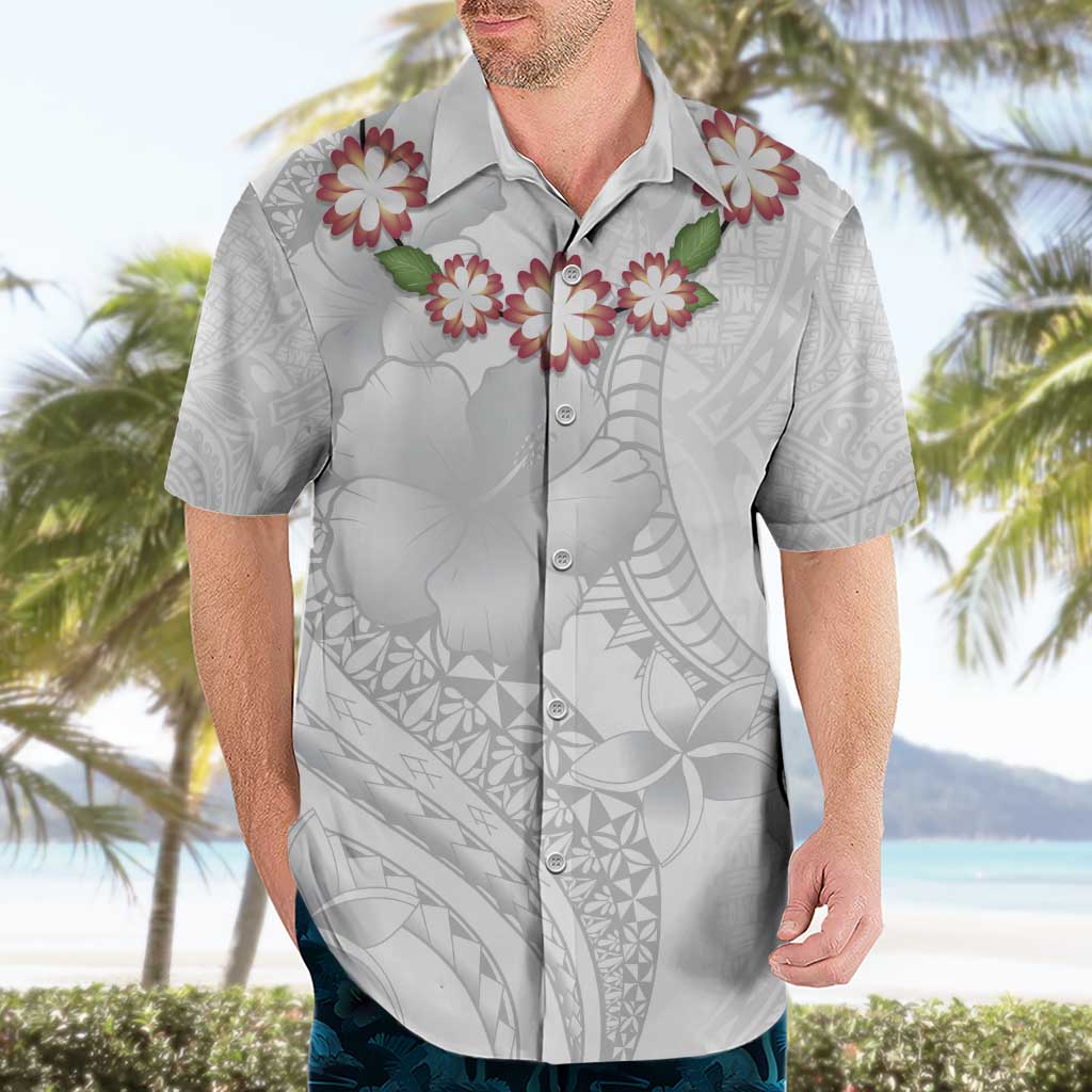 Manuia le Aso Sa o Tamaiti Tonga Hawaiian Shirt White Sunday Heilala Lei