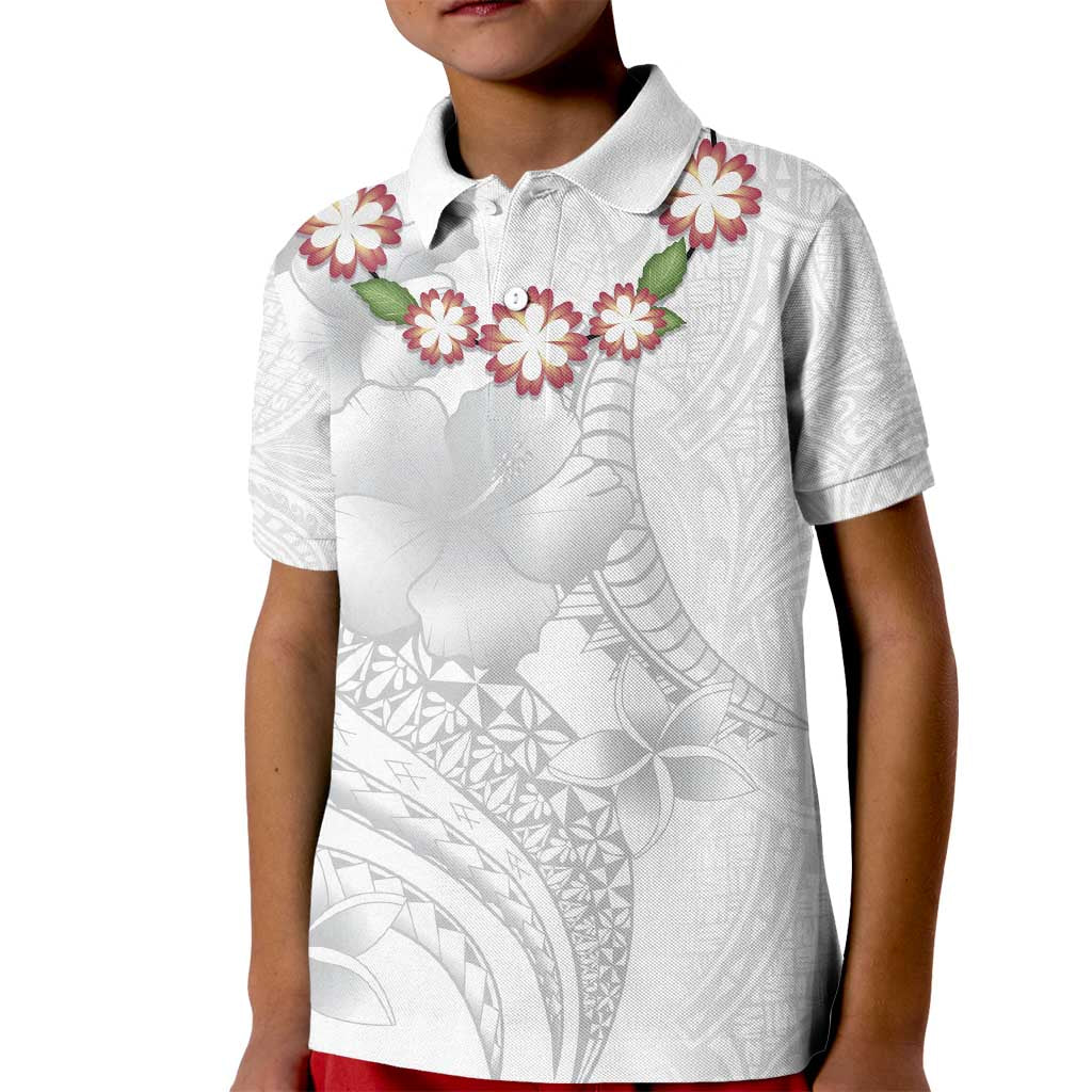 Manuia le Aso Sa o Tamaiti Tonga Kid Polo Shirt White Sunday Heilala Lei LT9 Kid White - Polynesian Pride