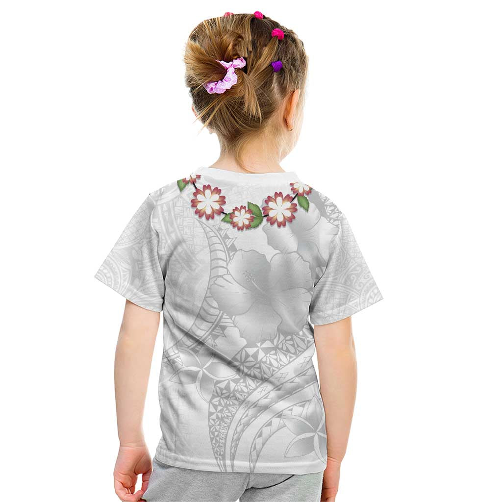 Manuia le Aso Sa o Tamaiti Tonga Kid T Shirt White Sunday Heilala Lei LT9 - Polynesian Pride