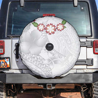 Manuia le Aso Sa o Tamaiti Tonga Spare Tire Cover White Sunday Heilala Lei LT9 White - Polynesian Pride