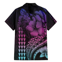 Hawaiian Sea Turtle Family Matching Mermaid Dress and Hawaiian Shirt Pink Hibiscus Flowers and Kakau Pattern