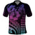 Hawaiian Sea Turtle Polo Shirt Pink Hibiscus Flowers and Kakau Pattern