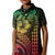 Hawaiian Sea Turtle Kid Polo Shirt Reggae Hibiscus Flowers and Kakau Pattern