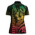 Hawaiian Sea Turtle Women Polo Shirt Reggae Hibiscus Flowers and Kakau Pattern