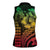 Hawaiian Sea Turtle Women Sleeveless Polo Shirt Reggae Hibiscus Flowers and Kakau Pattern