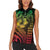 Hawaiian Sea Turtle Women Sleeveless Polo Shirt Reggae Hibiscus Flowers and Kakau Pattern