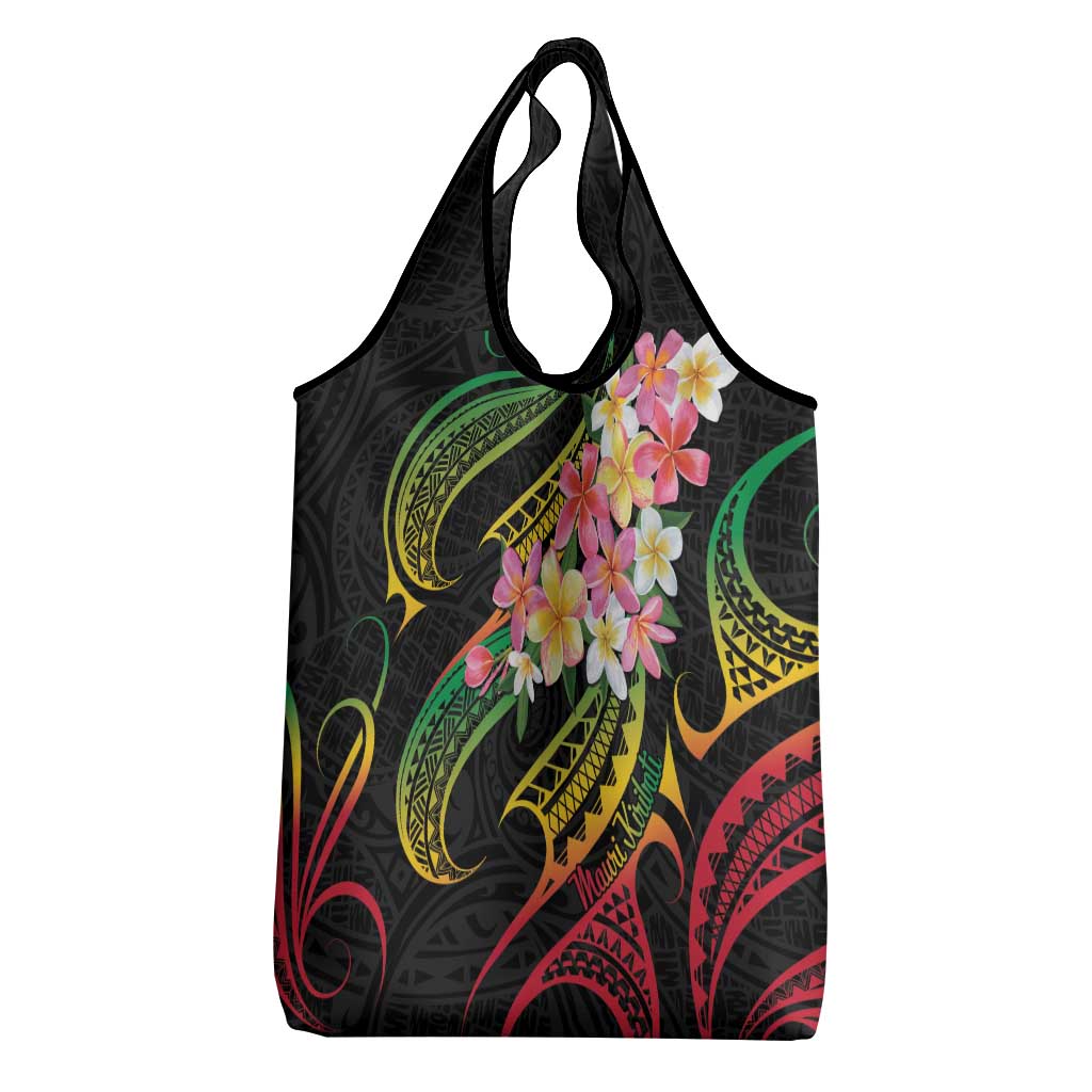 Kiribati Red Jasmine Mango Grocery Bag Reggae Polynesian Art Vibe