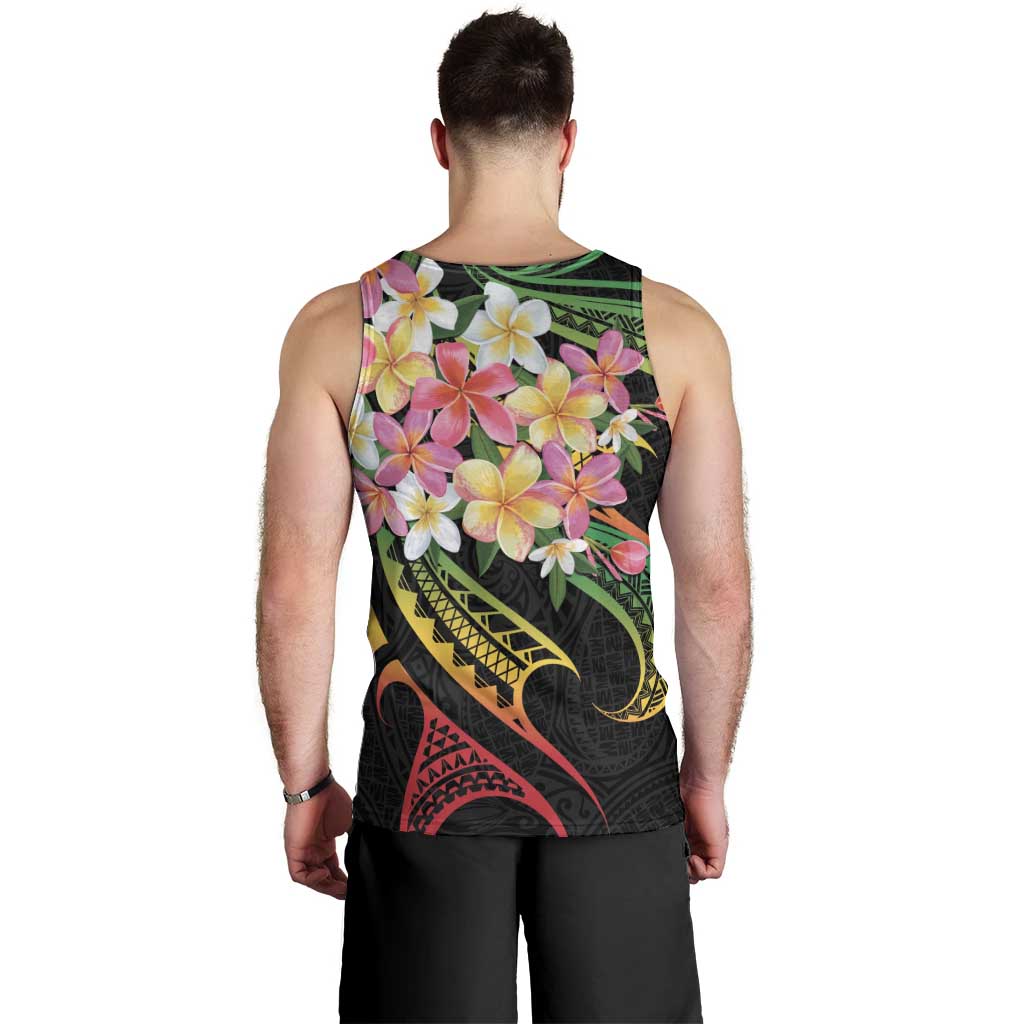 Kiribati Red Jasmine Mango Men Tank Top Reggae Polynesian Art Vibe