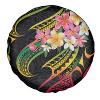 Kiribati Red Jasmine Mango Spare Tire Cover Reggae Polynesian Art Vibe