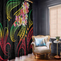 Kiribati Red Jasmine Mango Window Curtain Reggae Polynesian Art Vibe