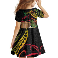 Personalised Tokelau Tropical Flowers Family Matching Summer Maxi Dress and Hawaiian Shirt Reggae Polynesian Art Vibe