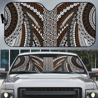 Brown Tongan Polynesian Tribal Auto Sun Shade - Polynesian Pride