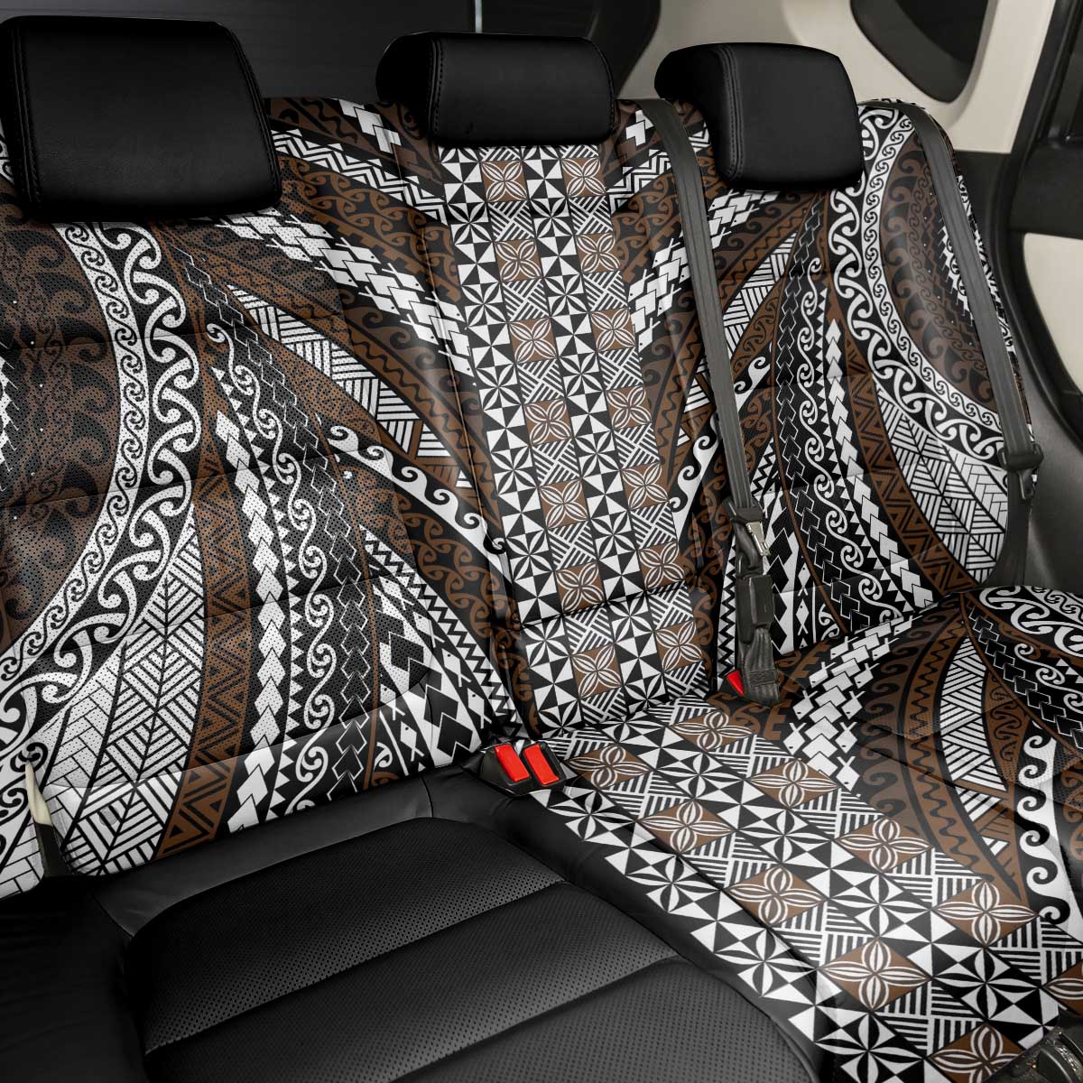 Brown Tongan Polynesian Tribal Back Car Seat Cover - Polynesian Pride
