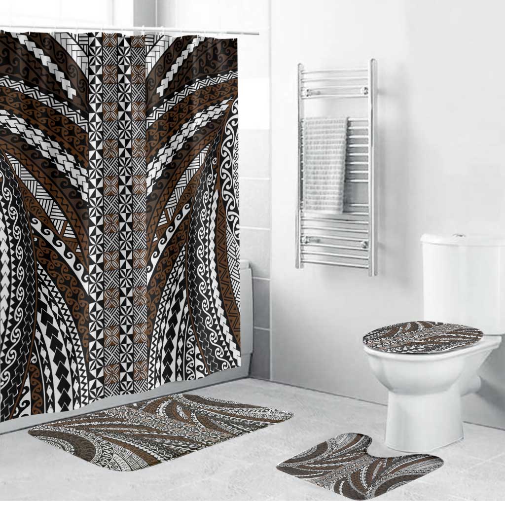 Brown Tongan Polynesian Tribal Bathroom Set - Polynesian Pride