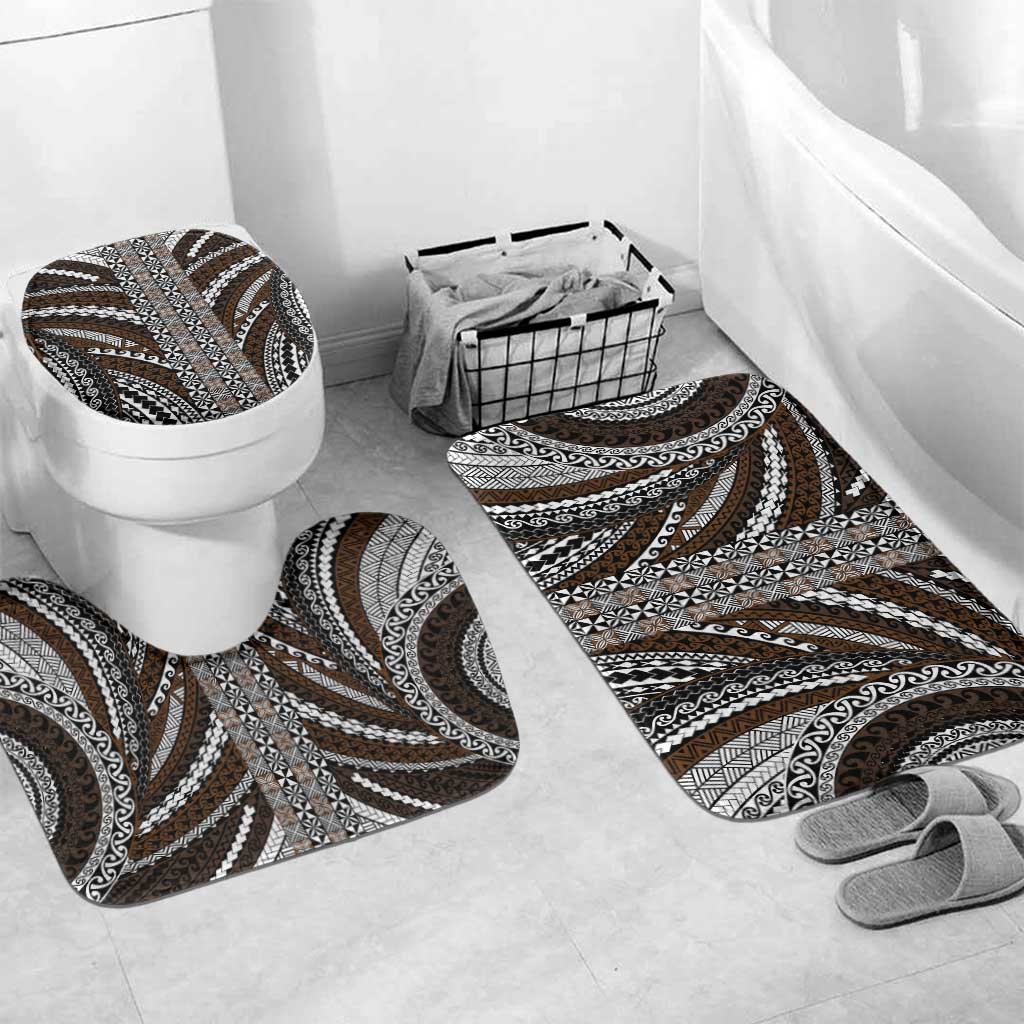 Brown Tongan Polynesian Tribal Bathroom Set - Polynesian Pride