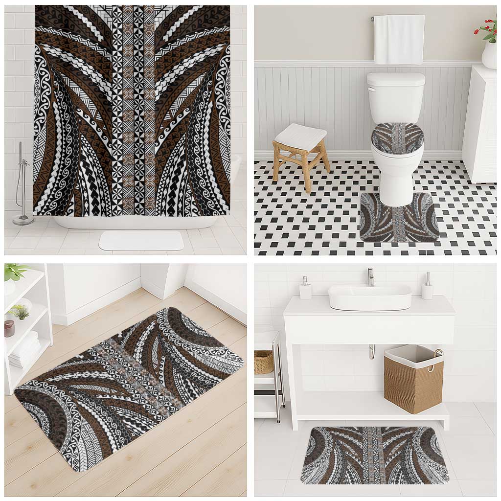 Brown Tongan Polynesian Tribal Bathroom Set - Polynesian Pride