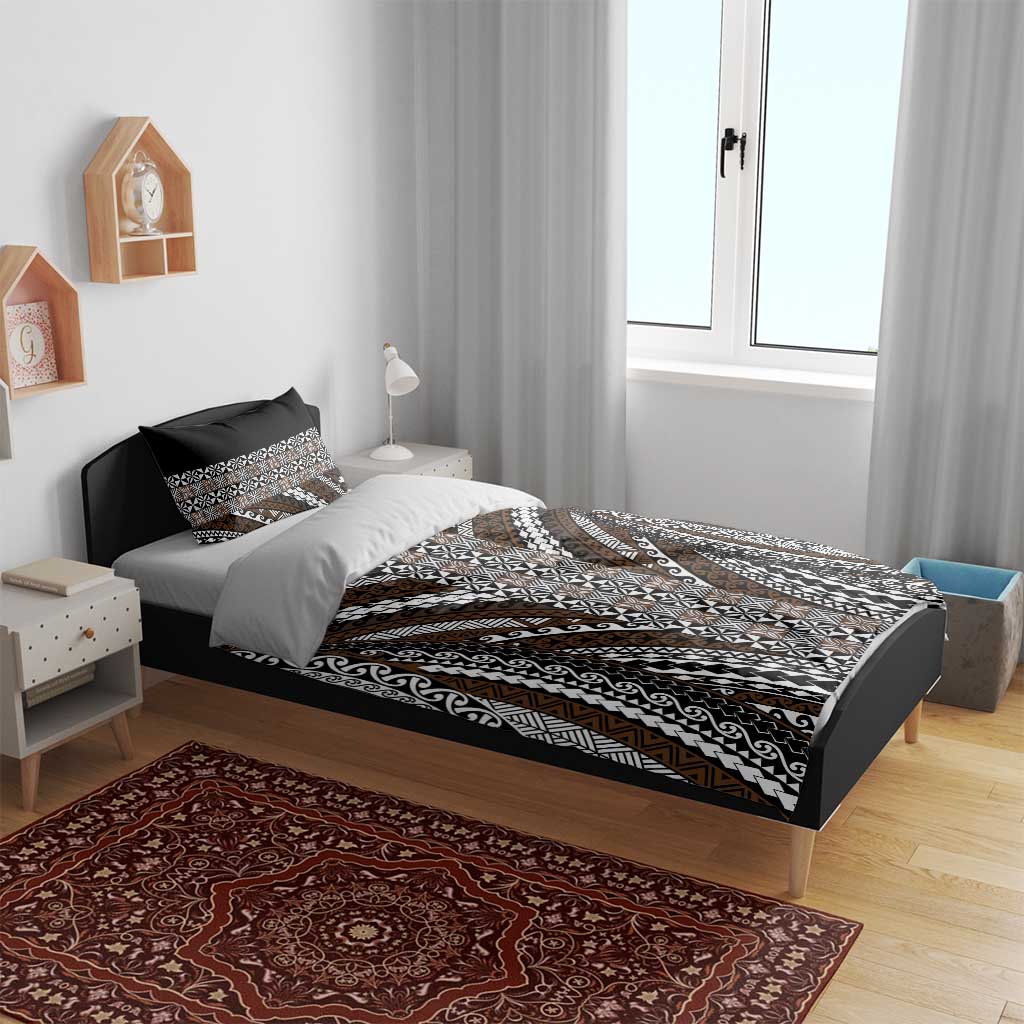 Brown Tongan Polynesian Tribal Bedding Set - Polynesian Pride