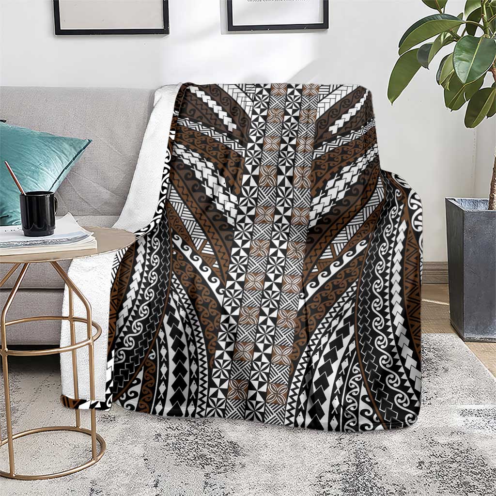 Brown Tongan Polynesian Tribal Blanket - Polynesian Pride