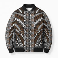 Brown Tongan Polynesian Tribal Bomber Puffer Jacket - Polynesian Pride