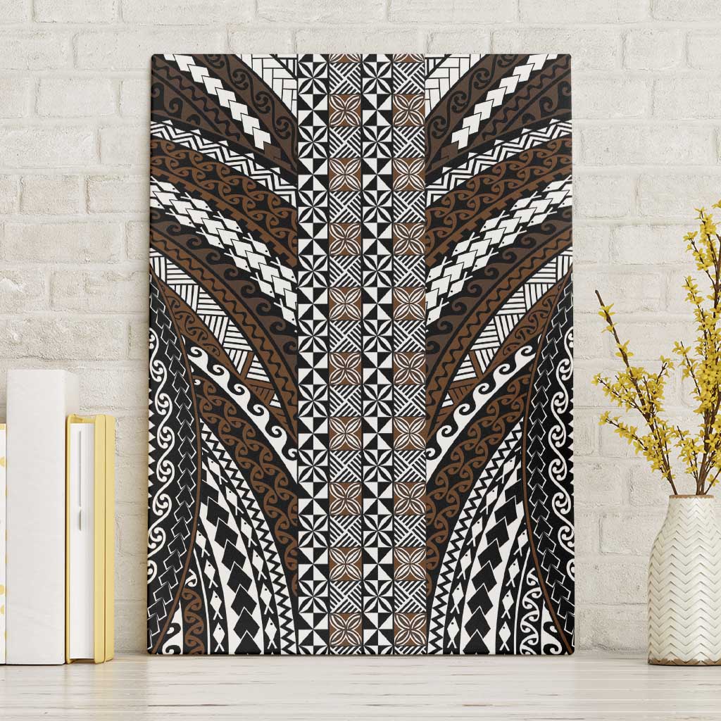 Brown Tongan Polynesian Tribal Canvas Wall Art - Polynesian Pride