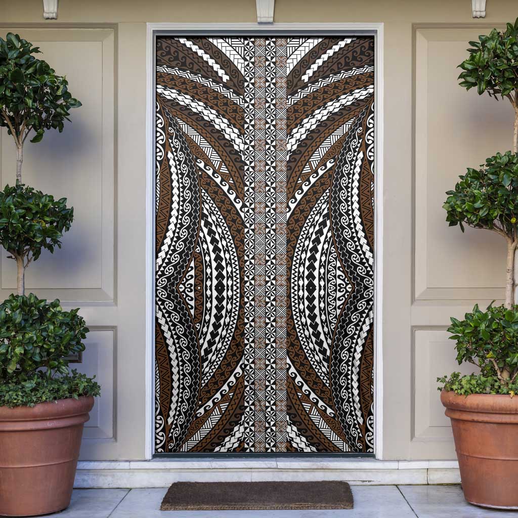 Brown Tongan Polynesian Tribal Door Cover - Polynesian Pride