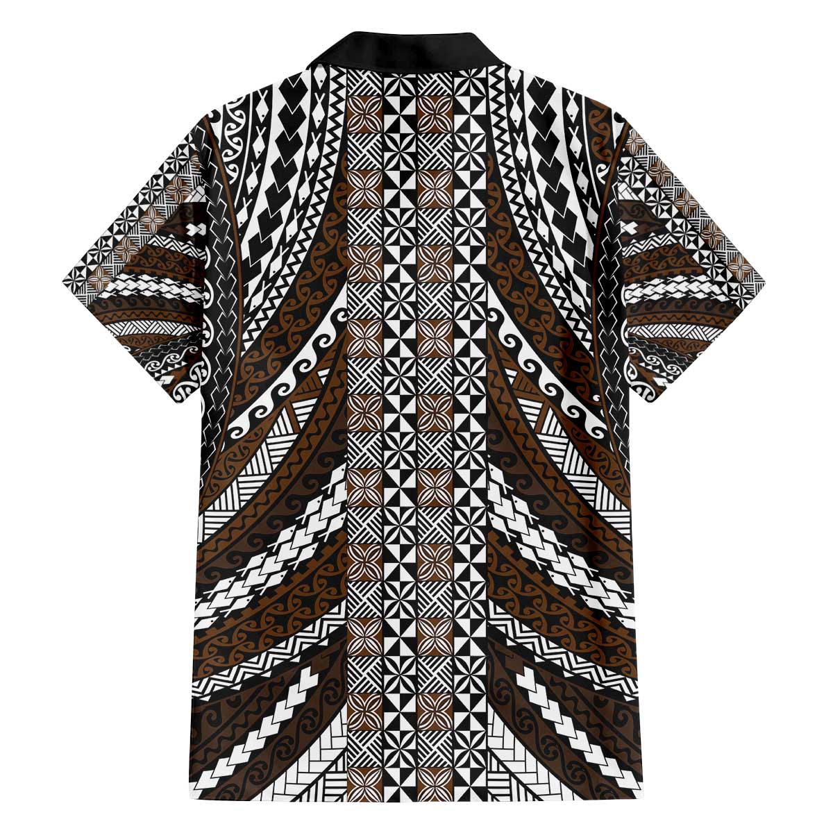Brown Tongan Polynesian Tribal Family Matching Off The Shoulder Long Sleeve Dress and Hawaiian Shirt - Polynesian Pride