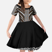 Brown Tongan Polynesian Tribal Family Matching Tank Maxi Dress and Hawaiian Shirt - Polynesian Pride