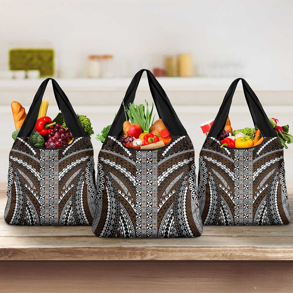 Brown Tongan Polynesian Tribal Grocery Bag - Polynesian Pride