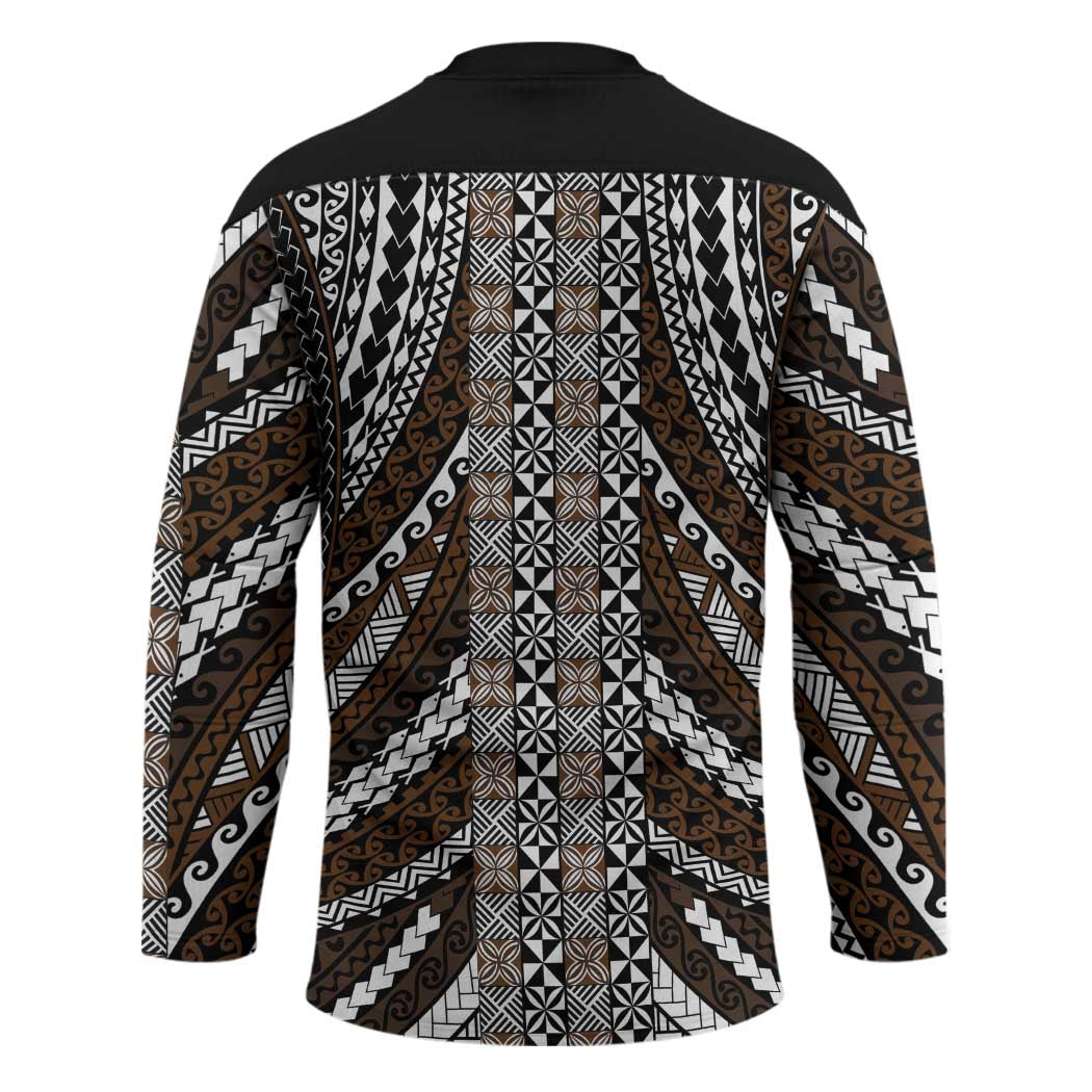 Brown Tongan Polynesian Tribal Hockey Jersey - Polynesian Pride