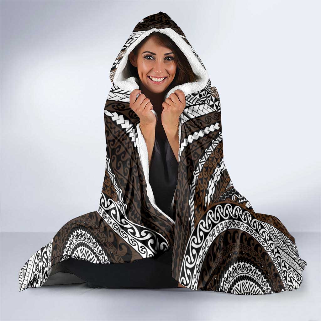 Brown Tongan Polynesian Tribal Hooded Blanket - Polynesian Pride
