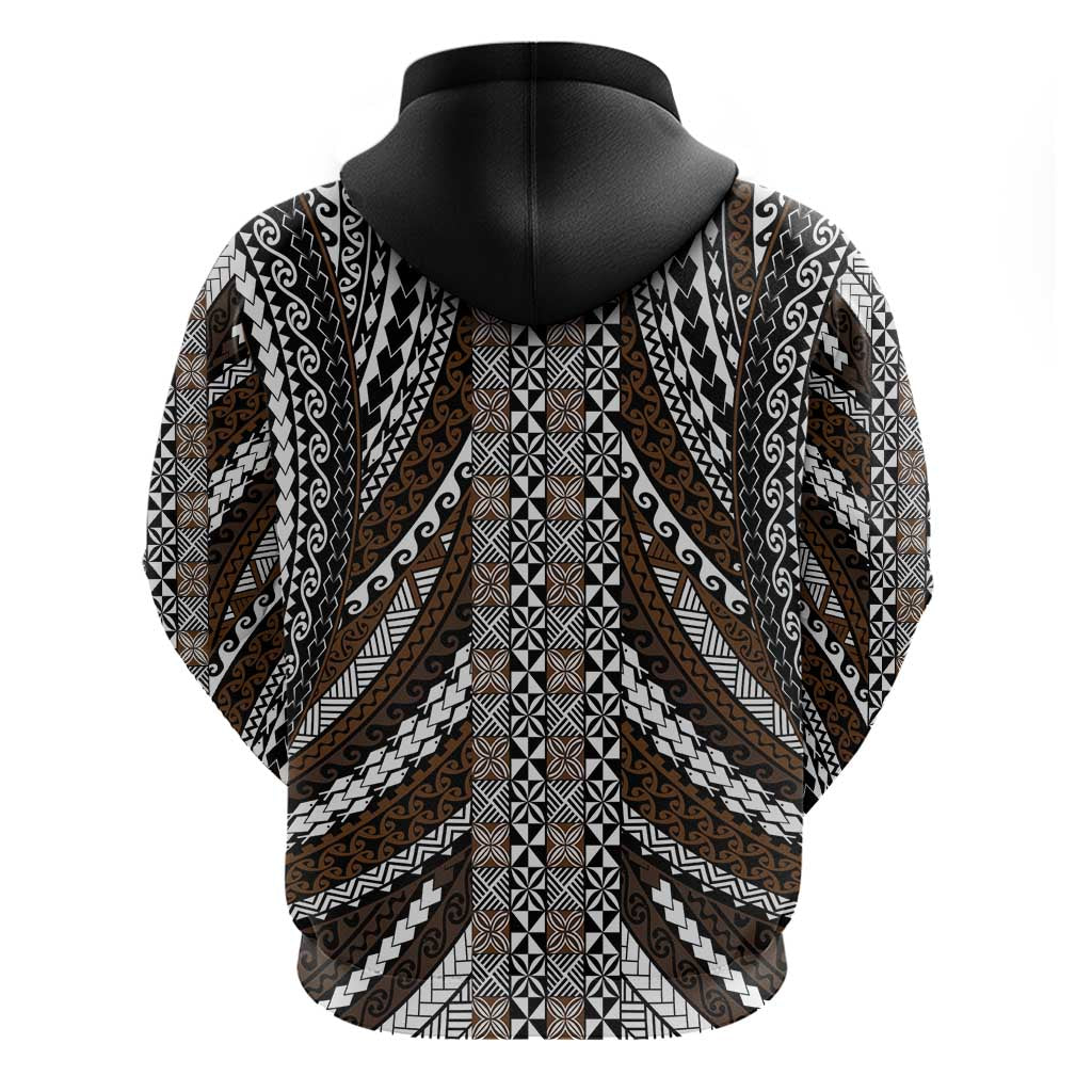 Brown Tongan Polynesian Tribal Hoodie - Polynesian Pride