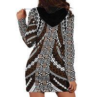 Brown Tongan Polynesian Tribal Hoodie Dress - Polynesian Pride