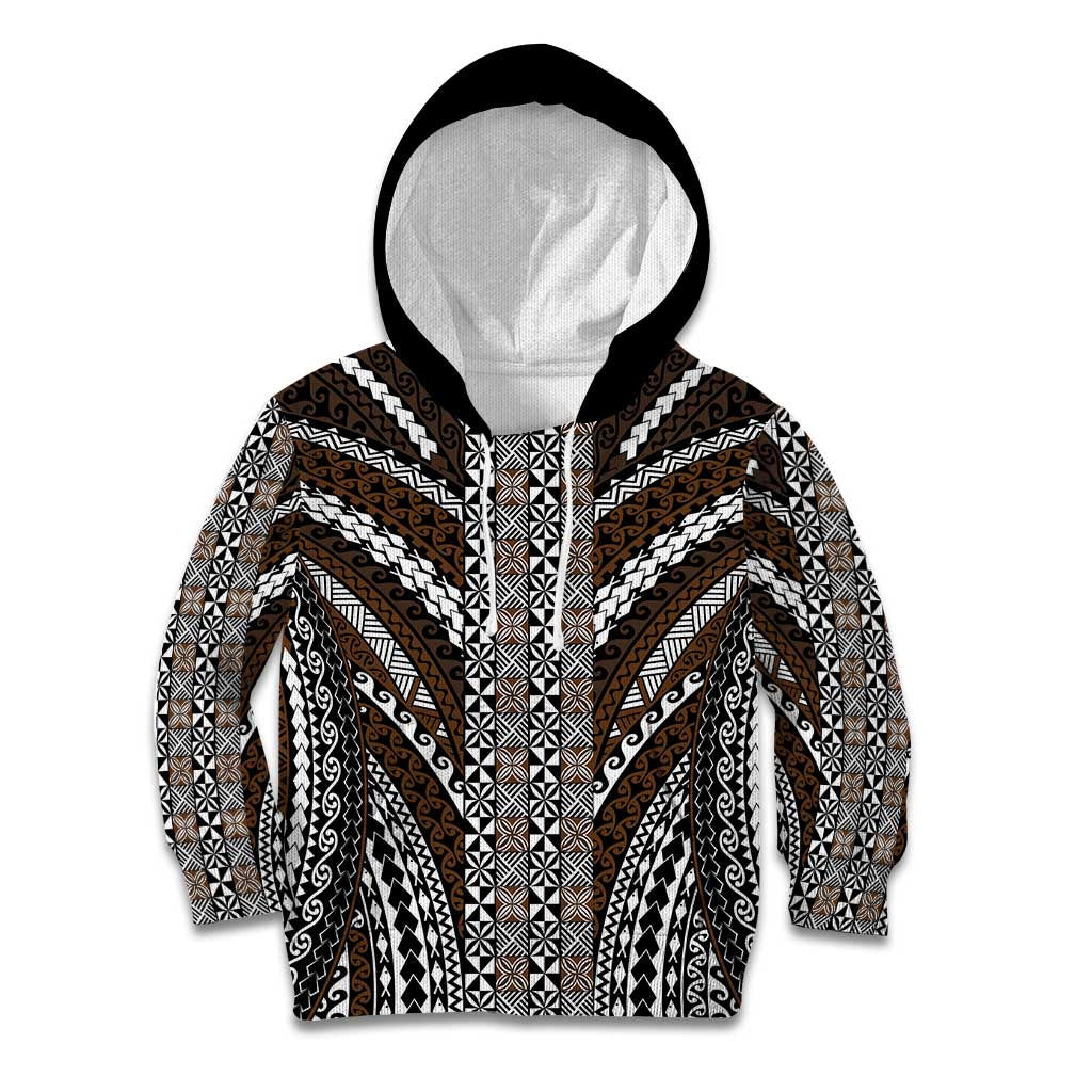 Brown Tongan Polynesian Tribal Kid Hoodie - Polynesian Pride