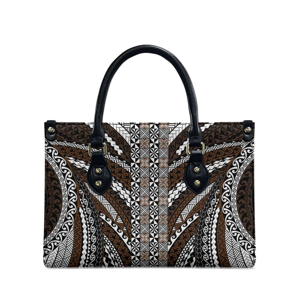 Brown Tongan Polynesian Tribal Leather Bag - Polynesian Pride