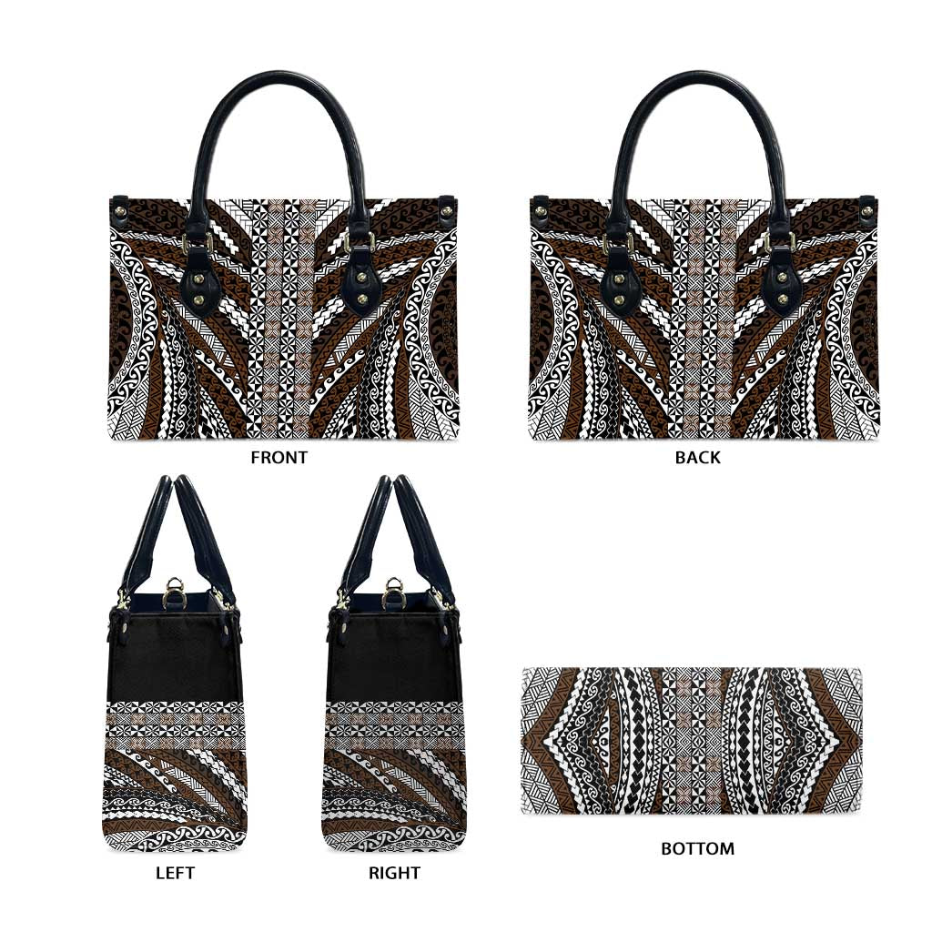 Brown Tongan Polynesian Tribal Leather Bag - Polynesian Pride