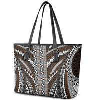 Brown Tongan Polynesian Tribal Leather Tote Bag - Polynesian Pride