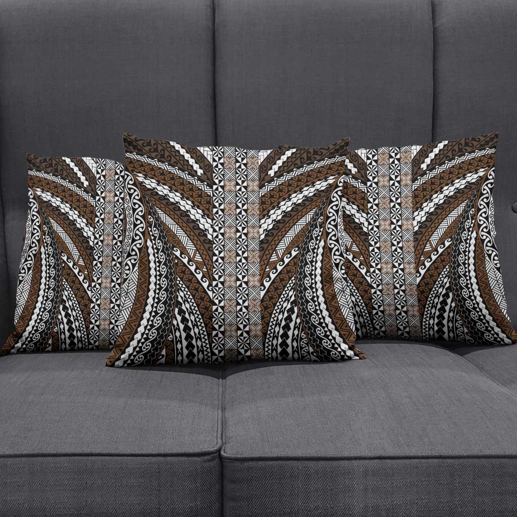 Brown Tongan Polynesian Tribal Pillow Cover - Polynesian Pride