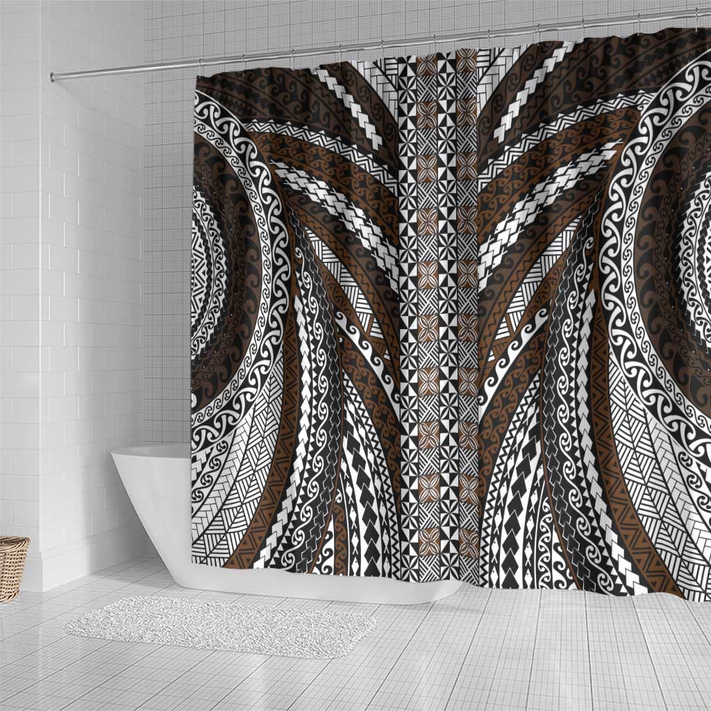 Brown Tongan Polynesian Tribal Shower Curtain - Polynesian Pride