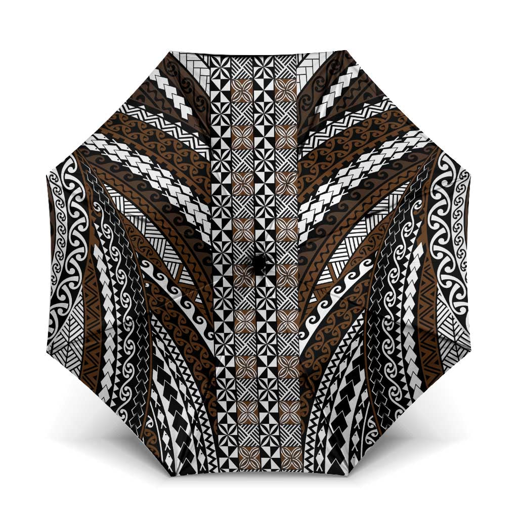 Brown Tongan Polynesian Tribal Umbrella - Polynesian Pride