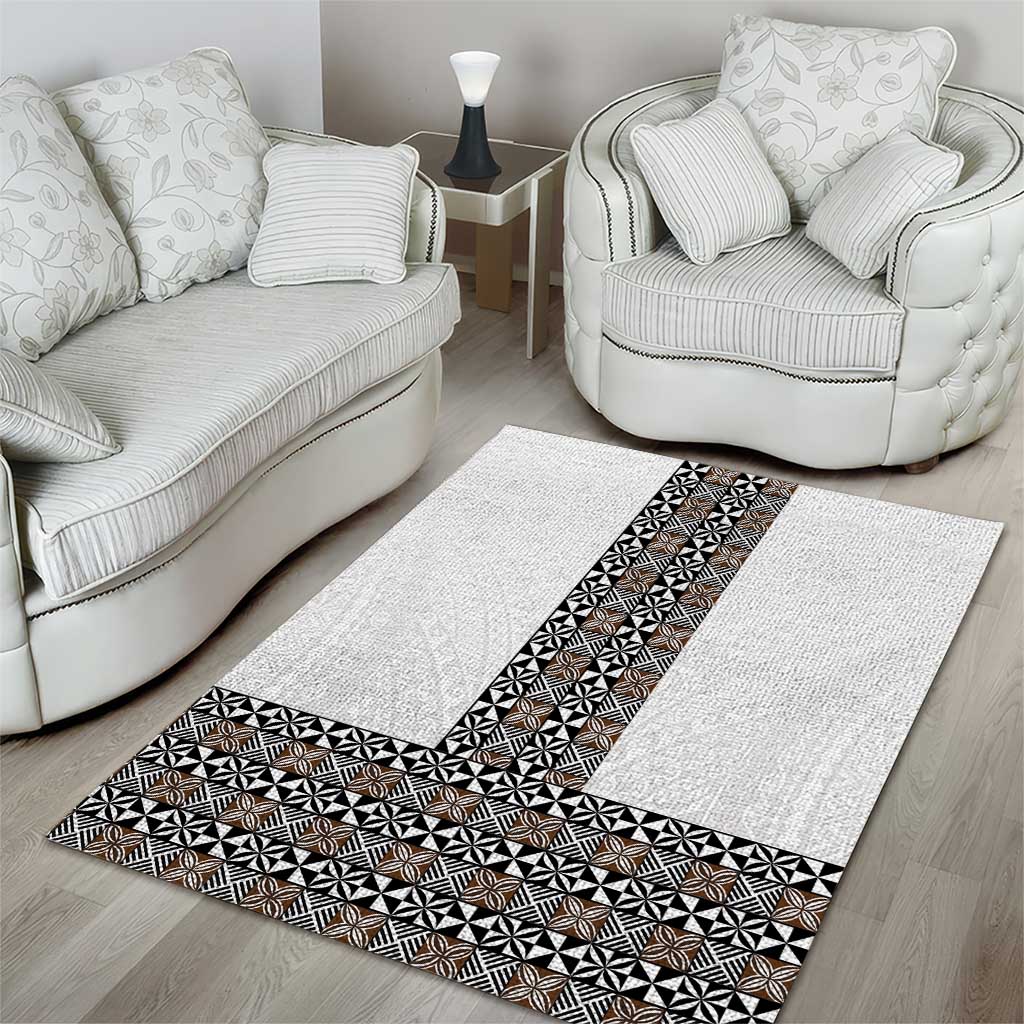 Light Gray Tongan Polynesian Tribal Area Rug - Polynesian Pride
