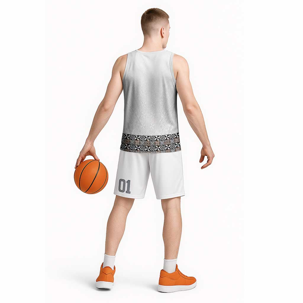 Light Gray Tongan Polynesian Tribal Basketball Jersey - Polynesian Pride
